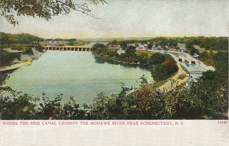 The Rexford Aqueduct carrying the Enlarged Erie Canal over the Mohawk River near Schenectady, c. 1907