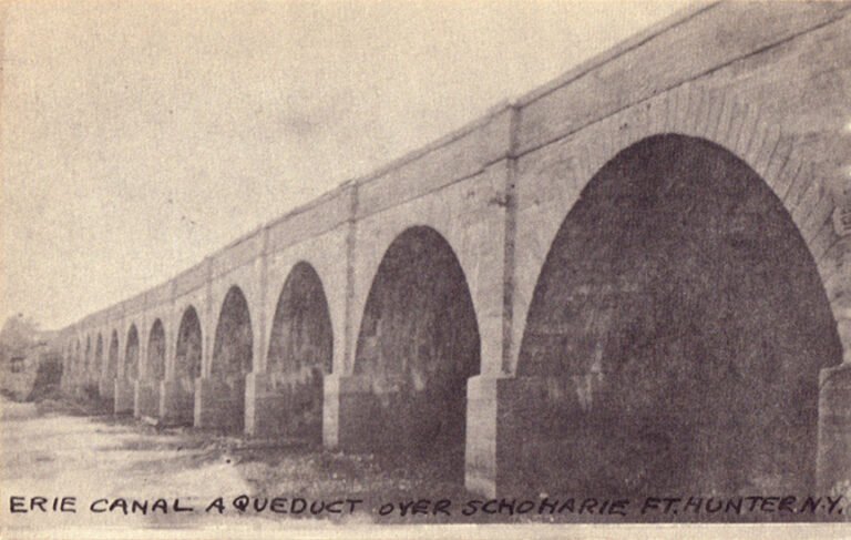 The Schoharie Creek Aqueduct at Fort Hunter (Schoharie Crossing), carrying the Enlarged Erie, c. 1910