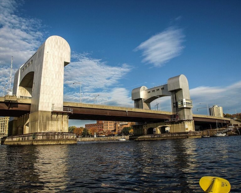 The Green Island bridge at Troy, from the water