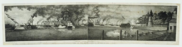 'Grand Canal Celebration — View of the Fleet Preparing to Form in Line,' New York Harbor, November 1825